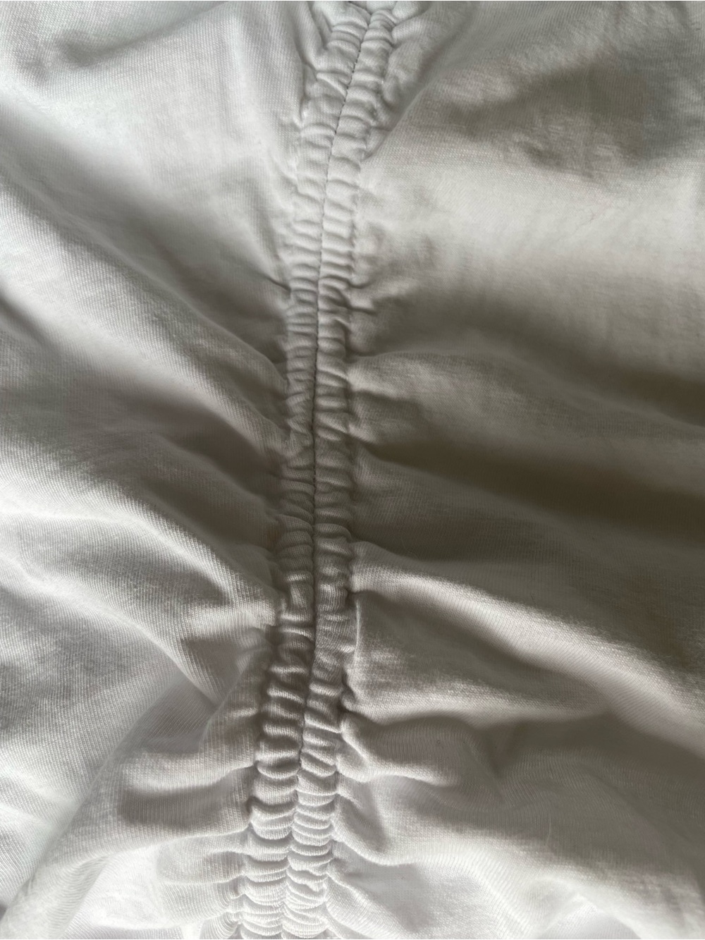 Zara White Short-Sleeve Tee With Side Ruched Ties View 4